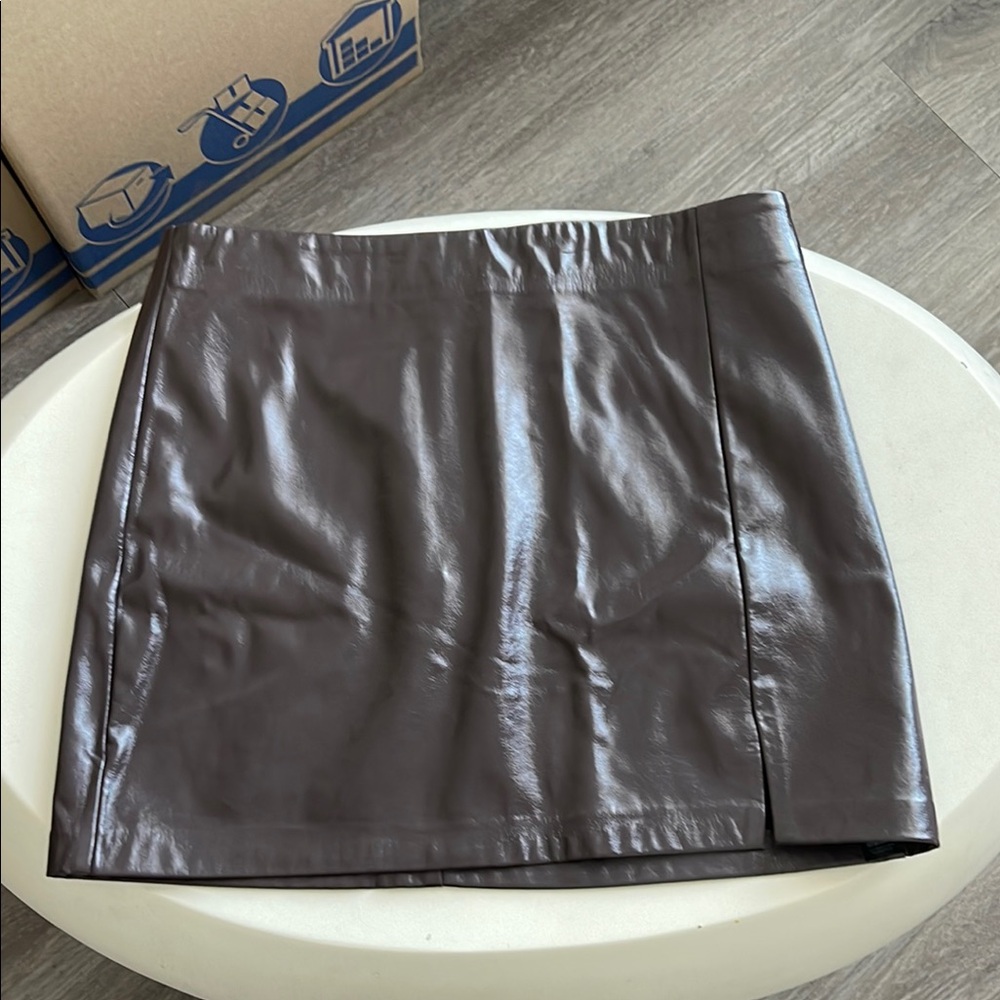 Deep Purple Leather Skirt